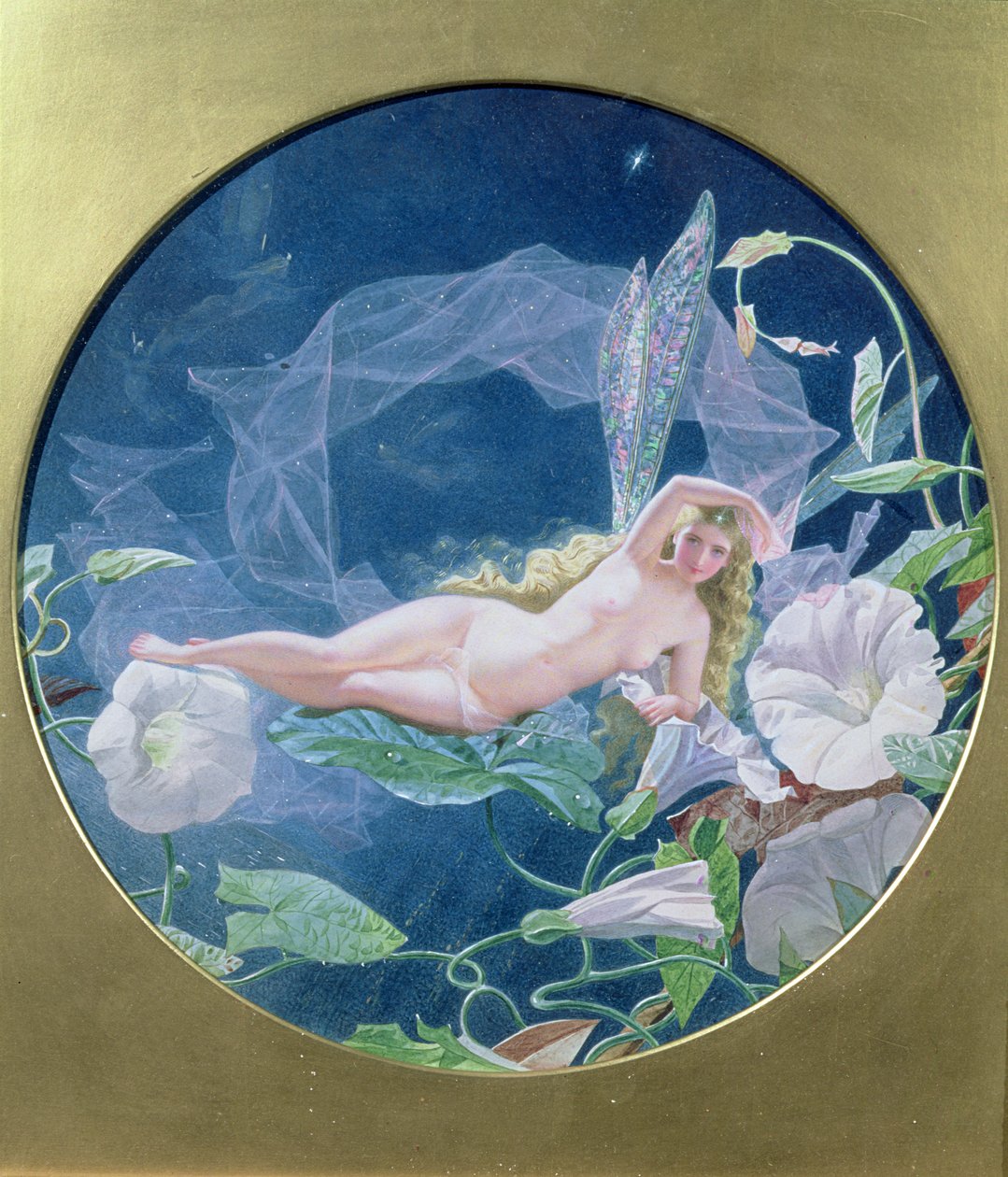 Titania ligger på et blad av John Simmons