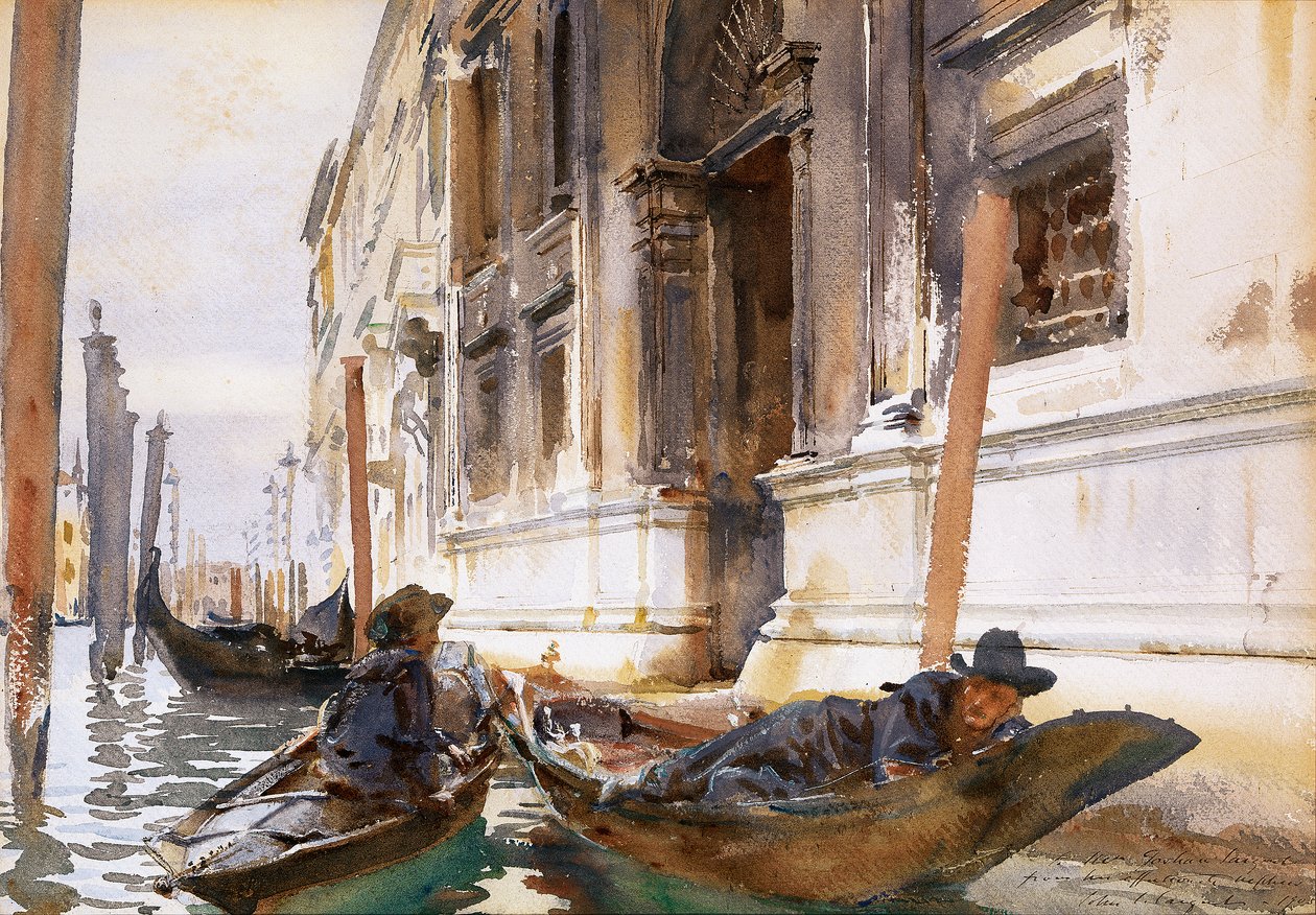 Gondoliers SiestanFrancais: Gondoliers Siestan av John Singer Sargent