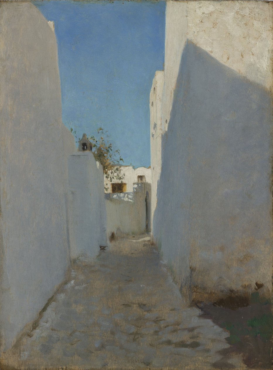 En marokkansk gatescene, 1879-1880 (olje på tre) av John Singer Sargent