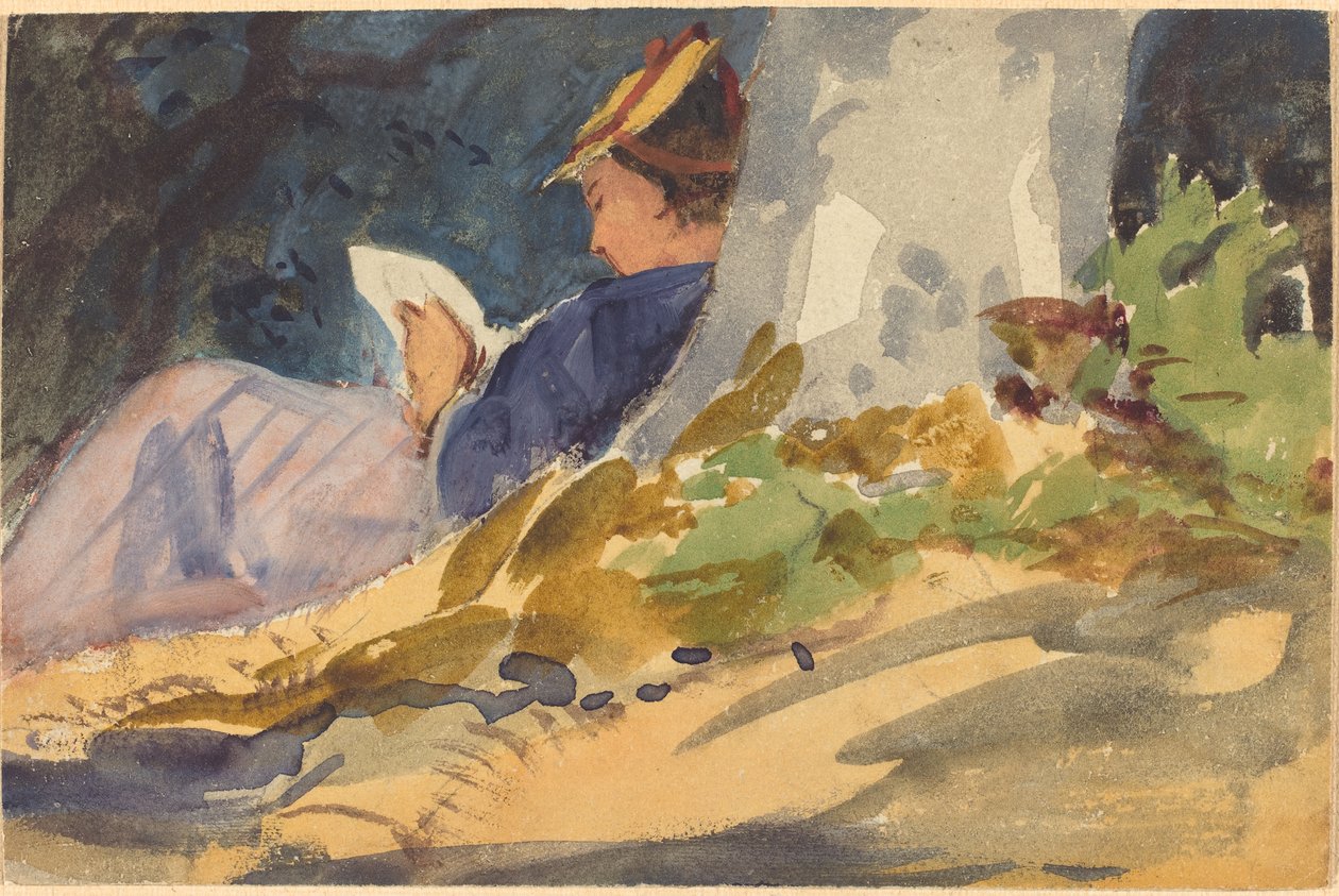 Hviler, ca. 1880-1890 (akvarell over grafitt på vevd papir) av John Singer Sargent