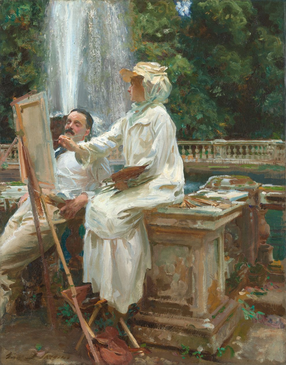 Fontenen, Villa Torlonia, Frascati, Italia av John Singer Sargent