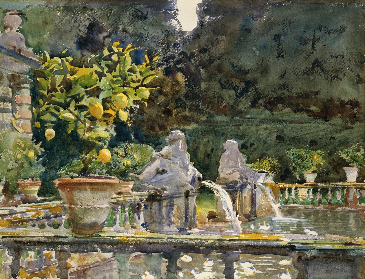 Villa di Marlia, Lucca- En fontene av John Singer Sargent