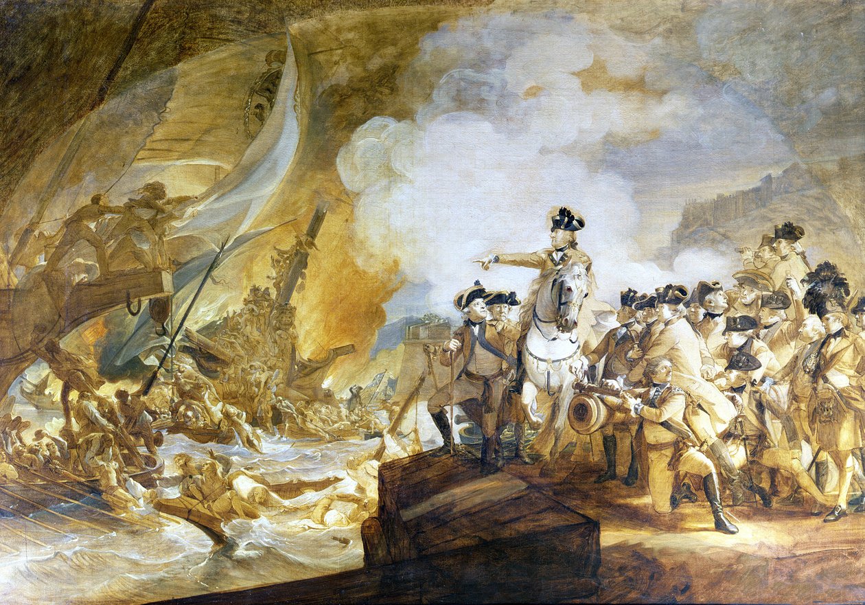 Beleiringen og lettelsen av Gibraltar, 14. september 1782, ca. 1783 av John Singleton Copley