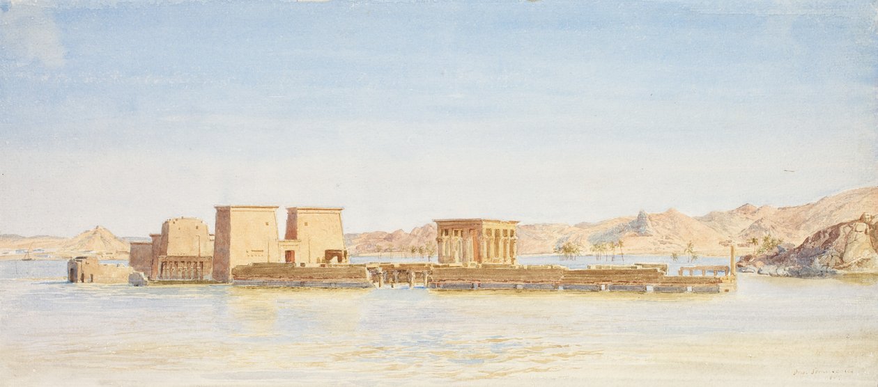 Isis-tempelet på øya Philae, ca. 1907-10 av John Somerscales