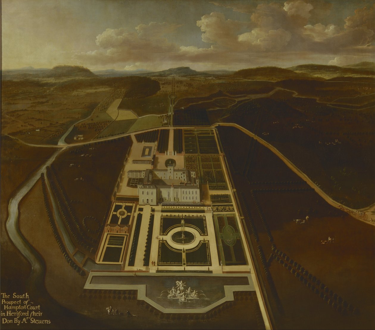 South Prospect of Hampton Court, Herefordshire av John Stevens