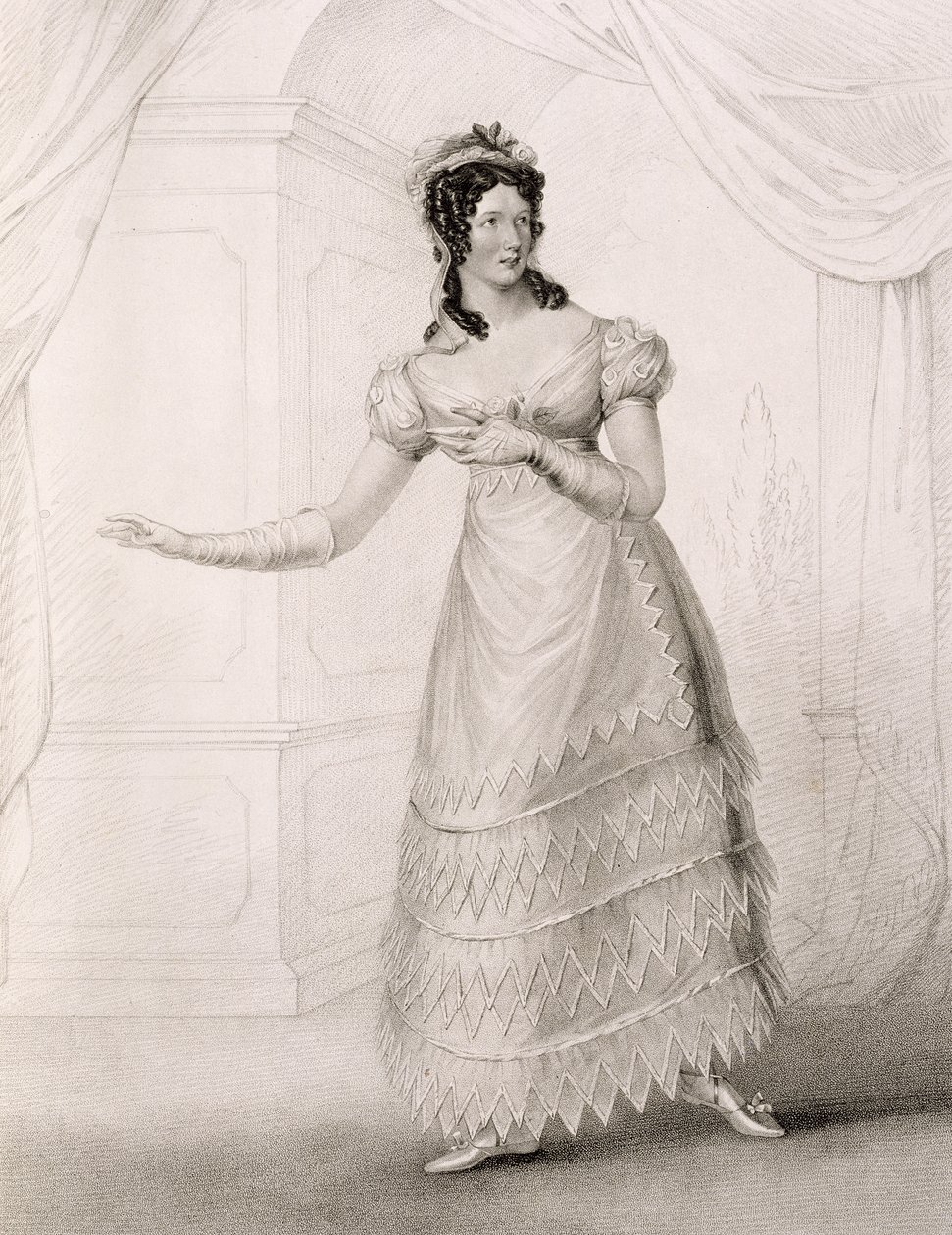 Miss Paton som Susanna i The Marriage of Figaro, pub. av Colnaghi av John Stewart