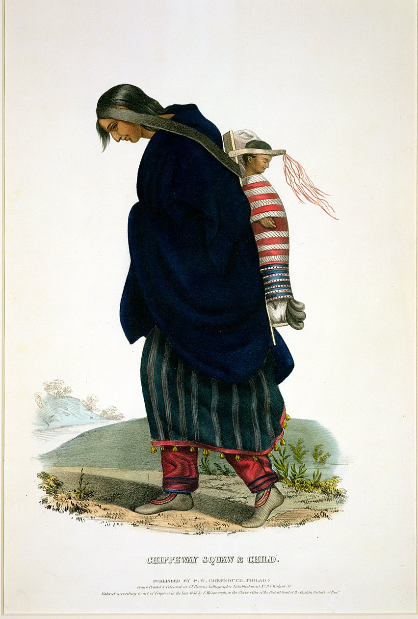 Chippeway Squaw and Child, pub. av F.O.W. Greenough, 1838 av John T. Bowen
