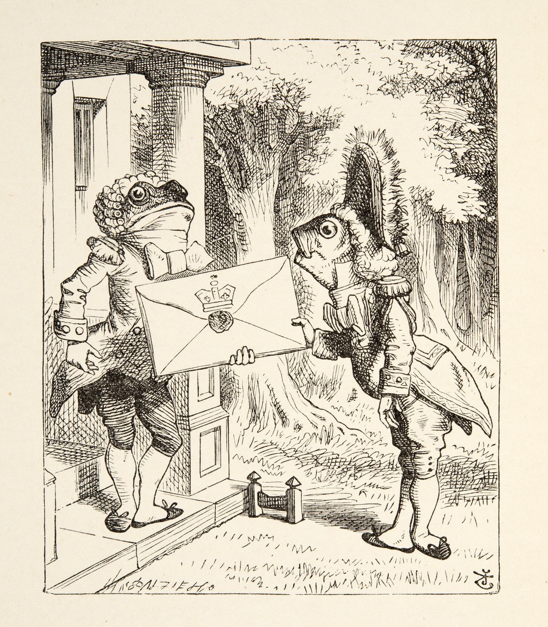 Fish Footman, fra Alices Adventures in Wonderland av Lewis Carroll (1832 - 98), utgitt 1891 av John Tenniel