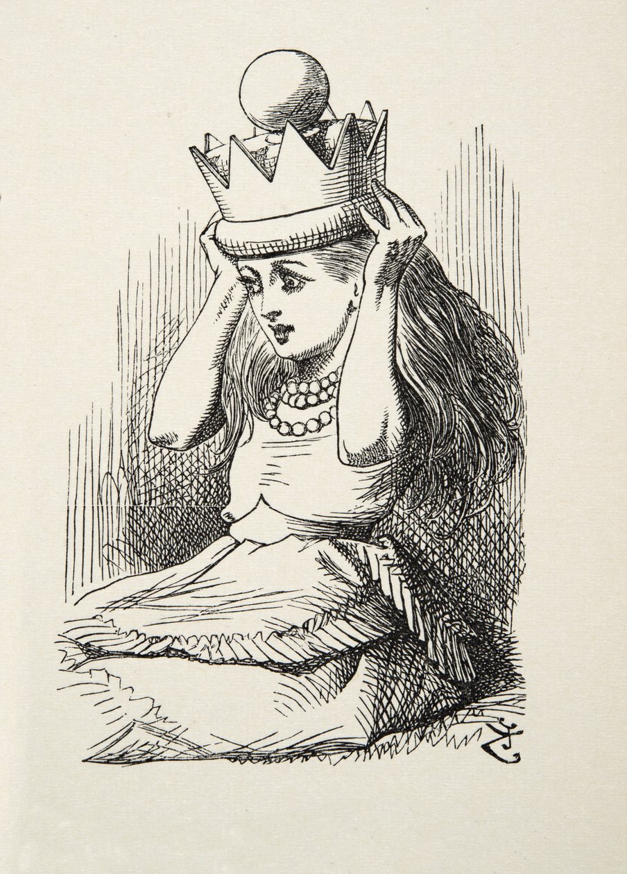Queen Alice, illustrasjon fra Through the Looking Glass av Lewis Carroll (1832 - 98), 1872 av John Tenniel