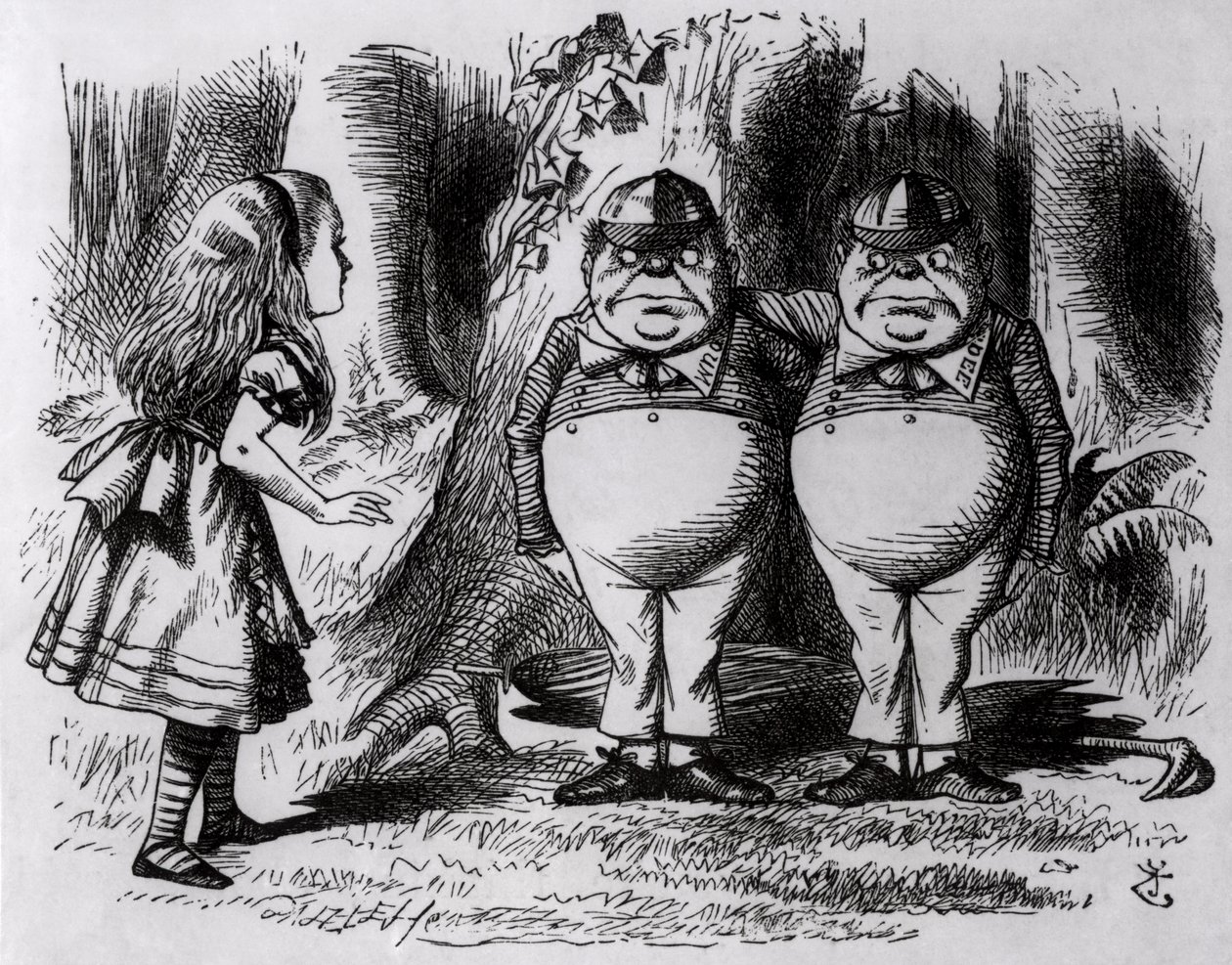 Tweedledum og Tweedledee, illustrasjon fra 