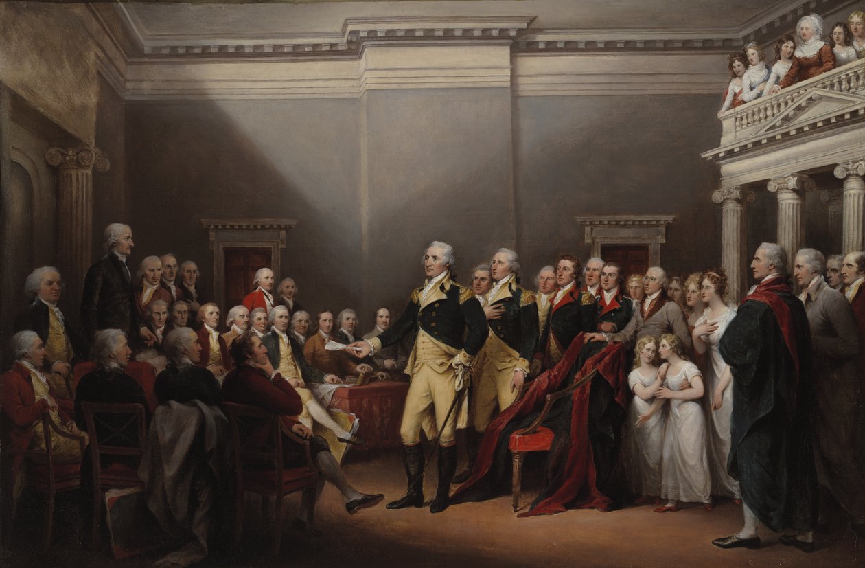 George Washingtons oppsigelse 23. desember 1783, ca. 1822 av John Trumbull