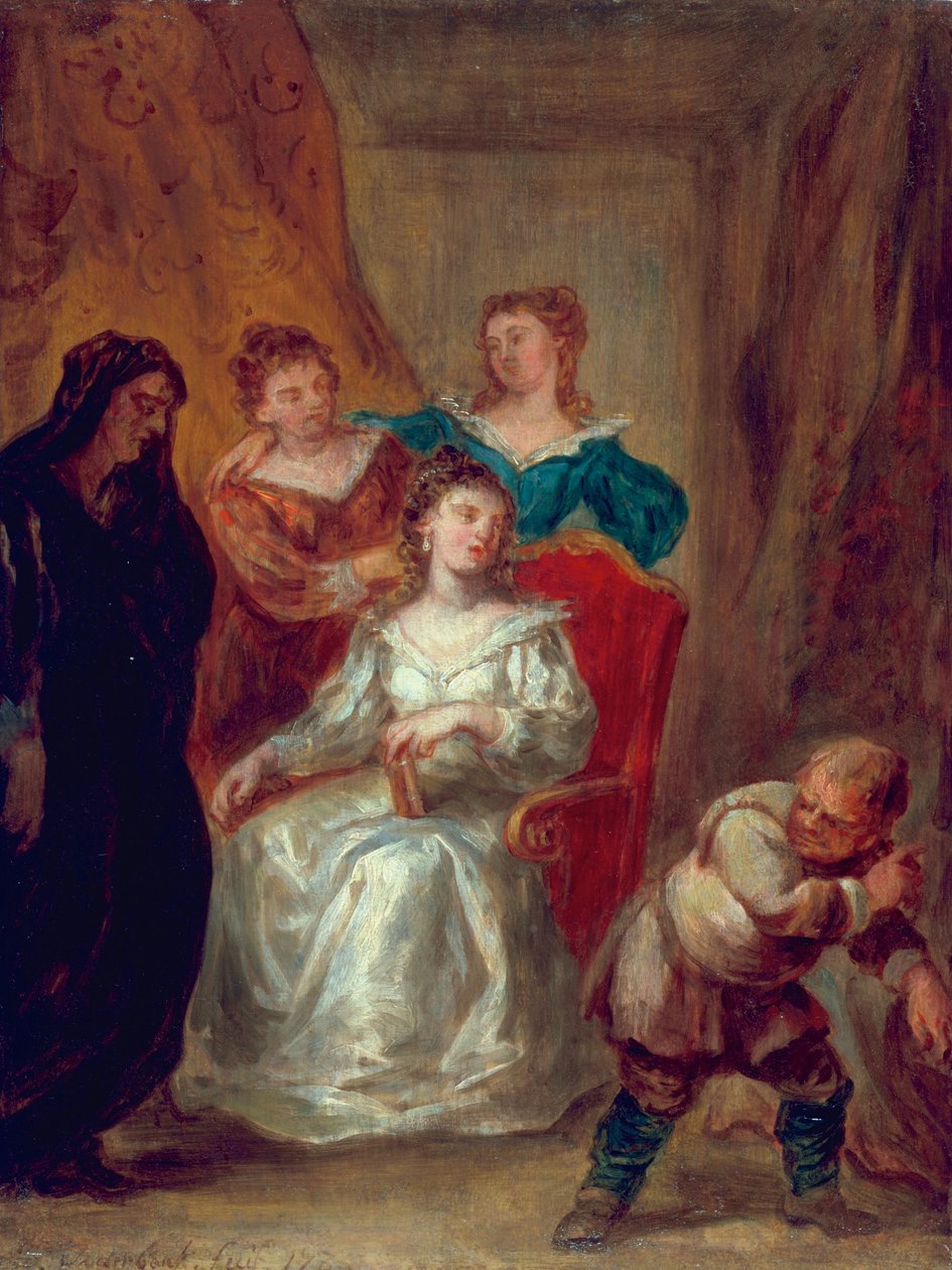 Scene fra Don Quixote: Sancho Panza Entertains the Duchess, 1735 av John Vanderbank