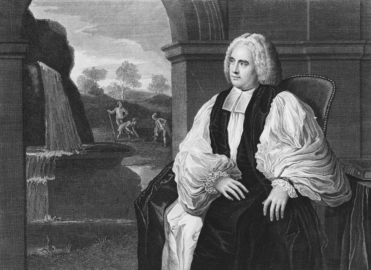 Den høyre pastor George Berkeley, avdøde lordbiskop av Cloyne i Irland, gravert av William Skelton, 1800 av John Vanderbank