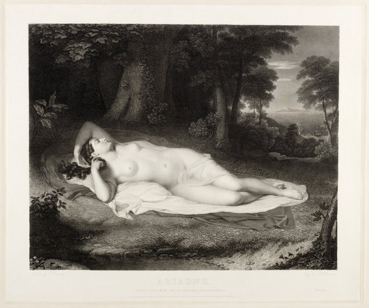 Ariadne, gravert av Asher B. Durand, 1835 av John Vanderlyn