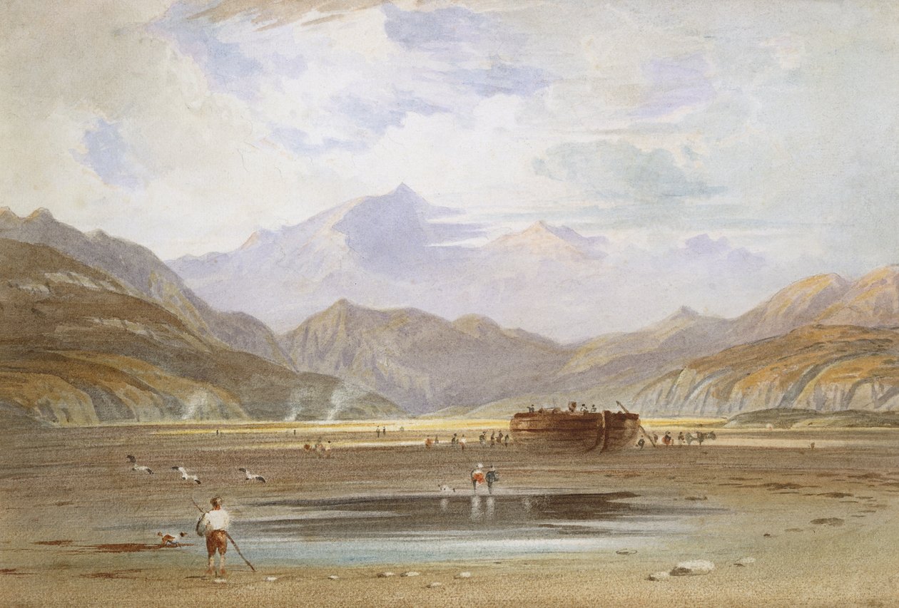 En utsikt over Snowdon fra Traeth Bach, Merioneth av John Varley