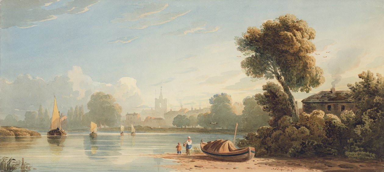 Chiswick, 1814 (wc over grafitt på papir) av John Varley