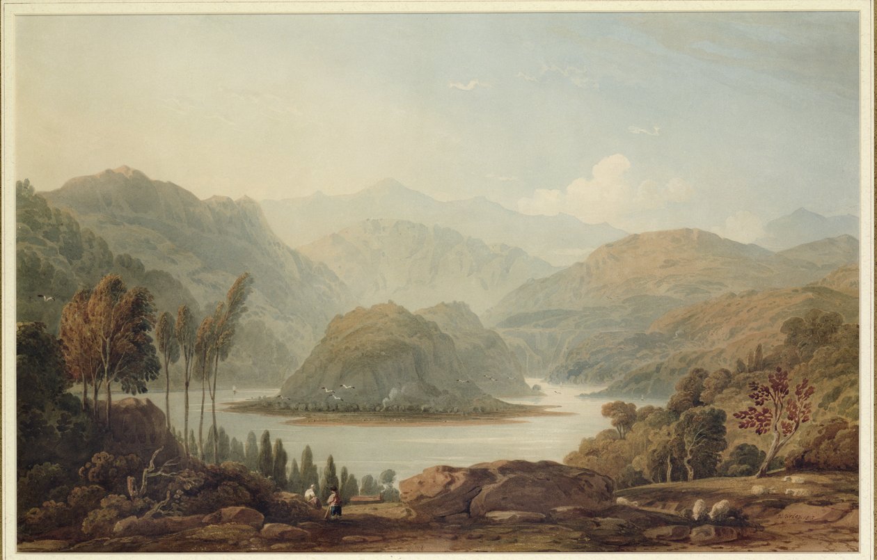Utsikt over Mondego-elven, Spania, 1813 av John Varley