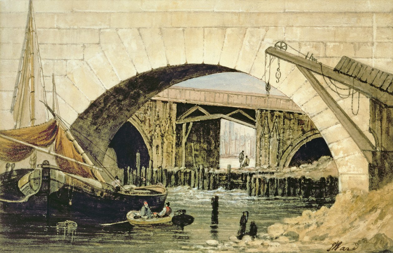 Lemmere fortøyd nær New London Bridge av John Ward