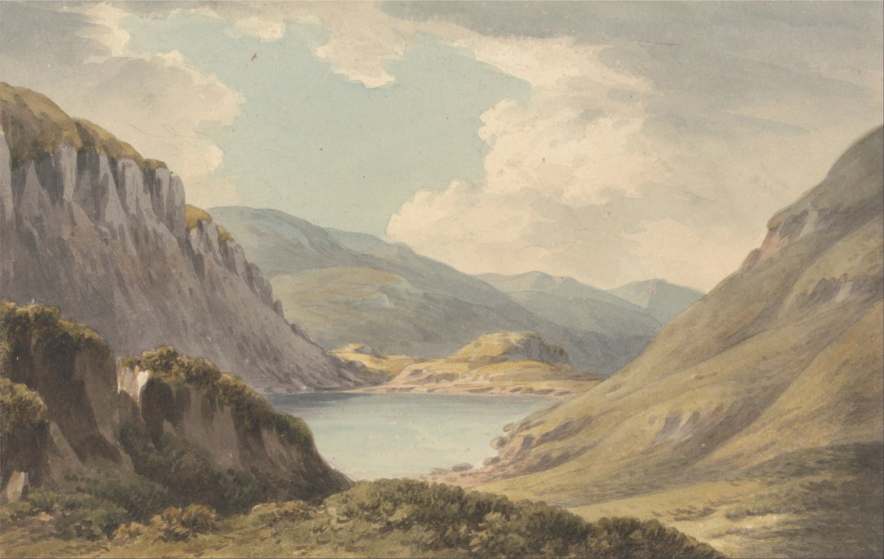 Llyn Geirionn ikke langt fra Trefriew, ved elven Conway, Carnarvonshire av John Warwick Smith