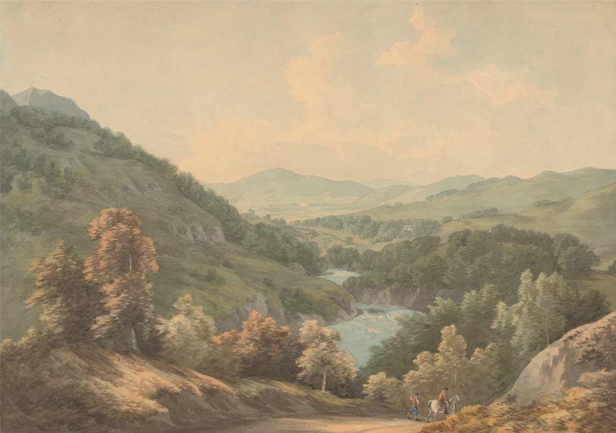 Falls of the Doshart med øvre ende av Loch Tay av John Warwick Smith
