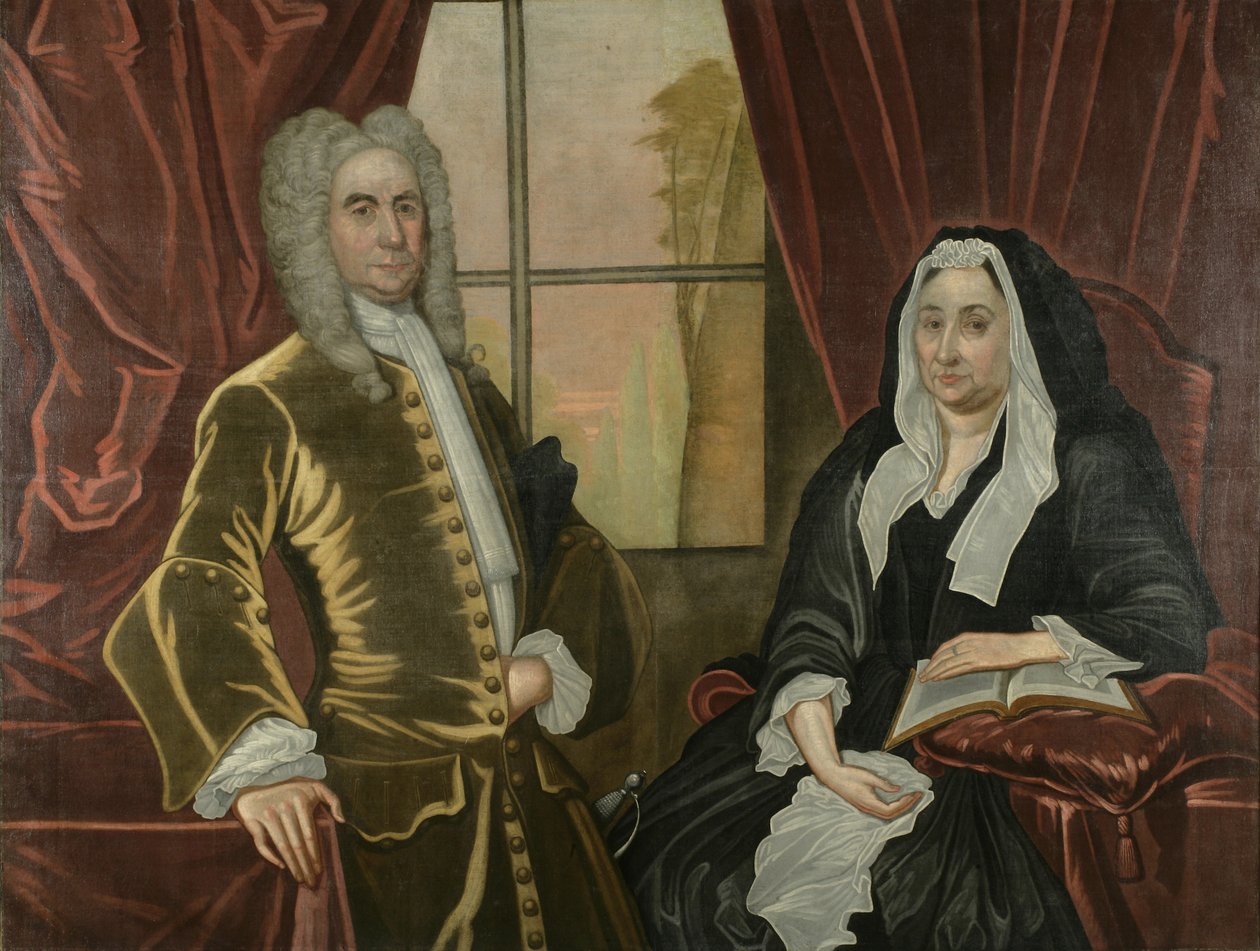 Kaptein og fru Johannes Schuyler, ca. 1725-35 olje på lerret av John Watson