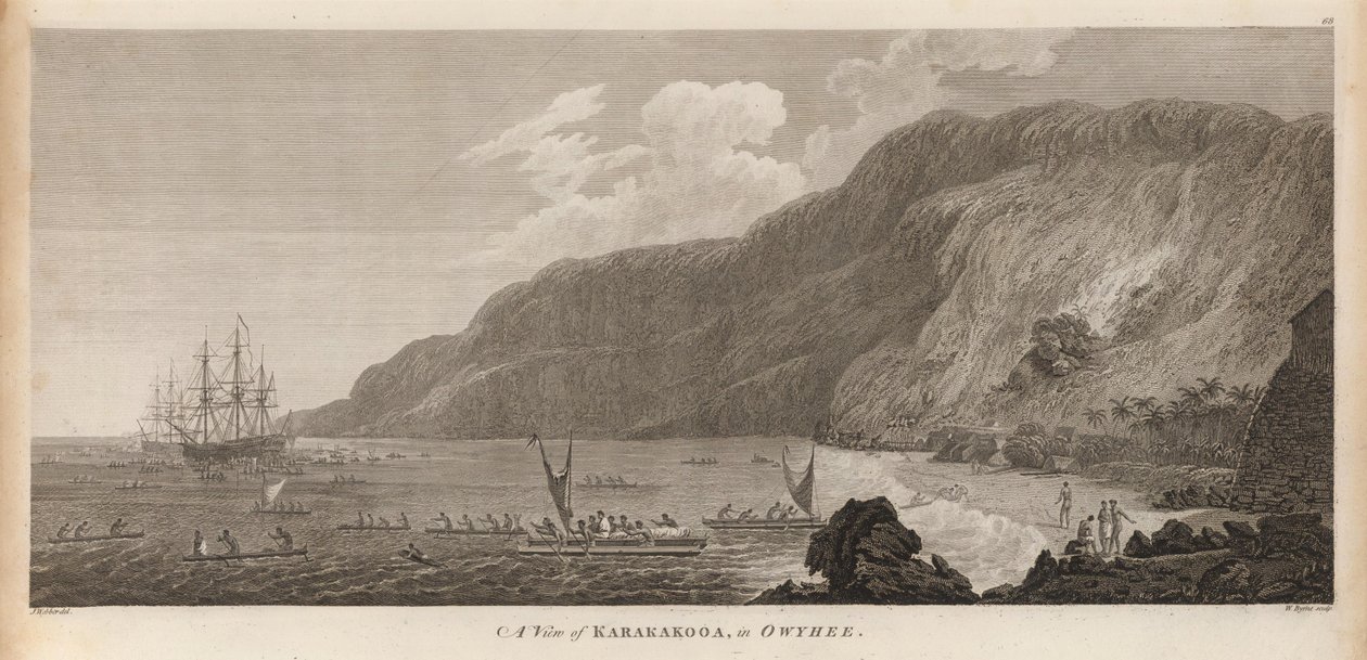 Utsikt over Karakokooa, i Owyhee. av John Webber