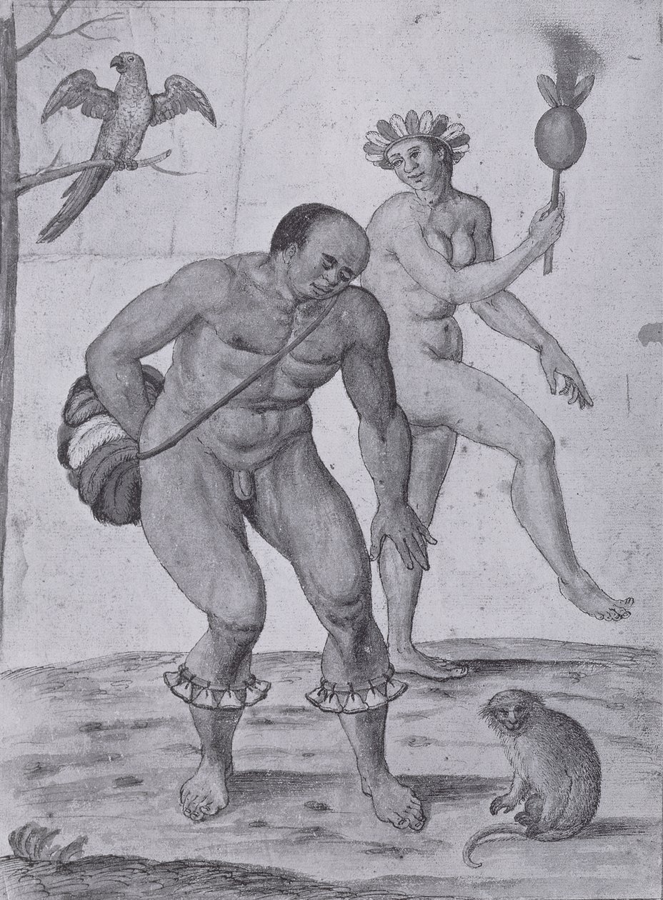 Brasilianske indianere danser av John White