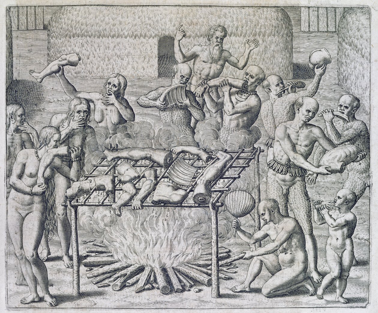 Kannibalfest, gravert av Theodor de Bry (1528-98) av John White