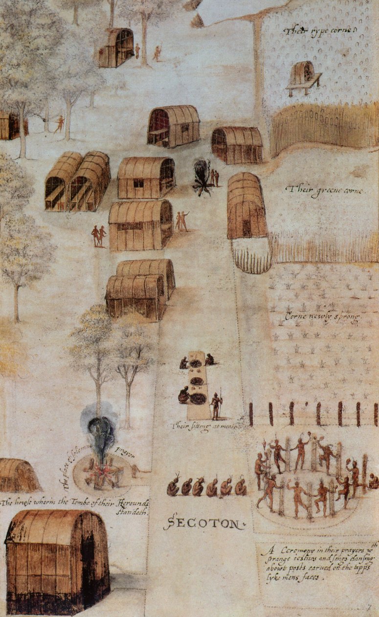 Den indiske landsbyen Secoton av John White