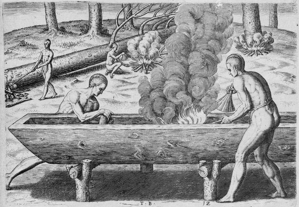 Indians Making Canoes, fra 