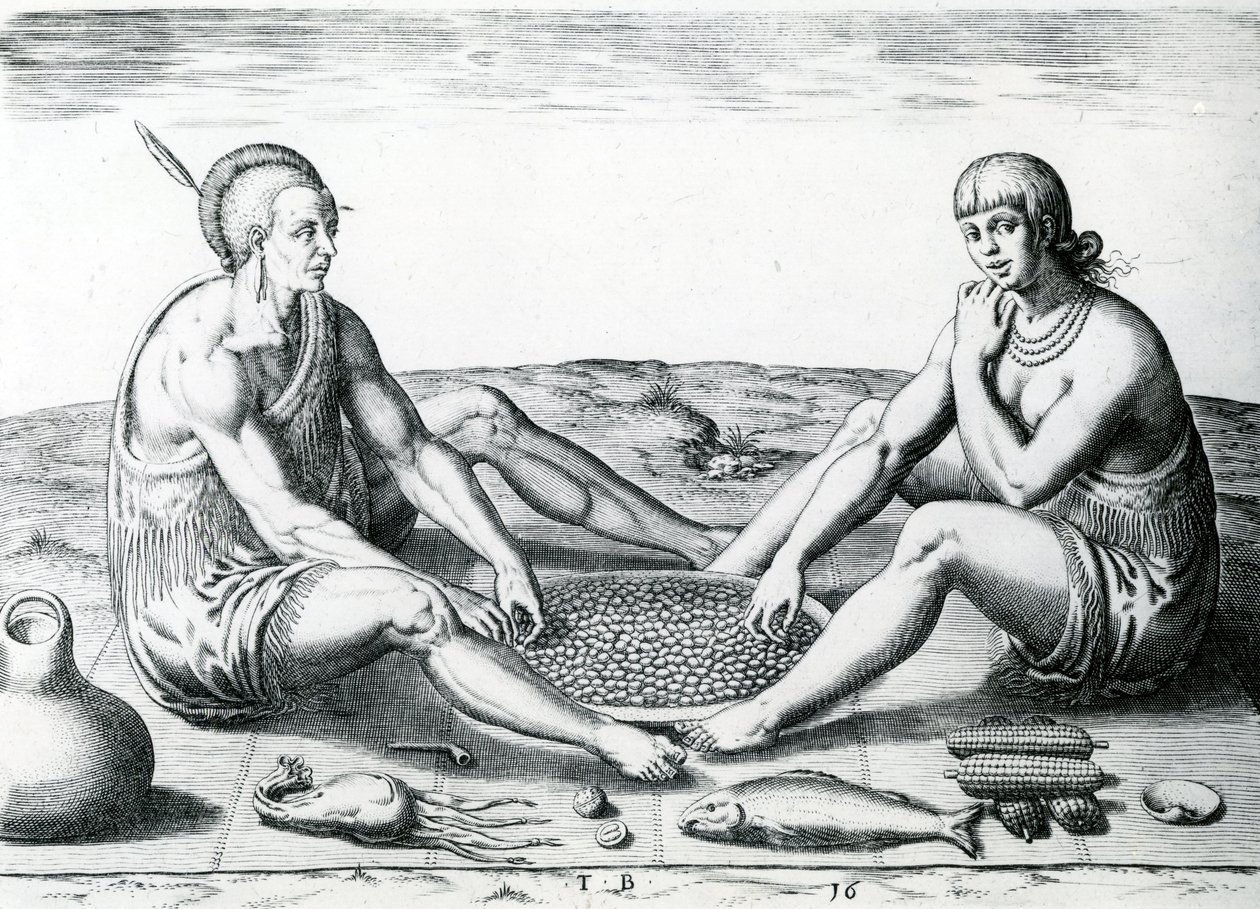 Deres sittende ved kjøttet, 1590 av John White