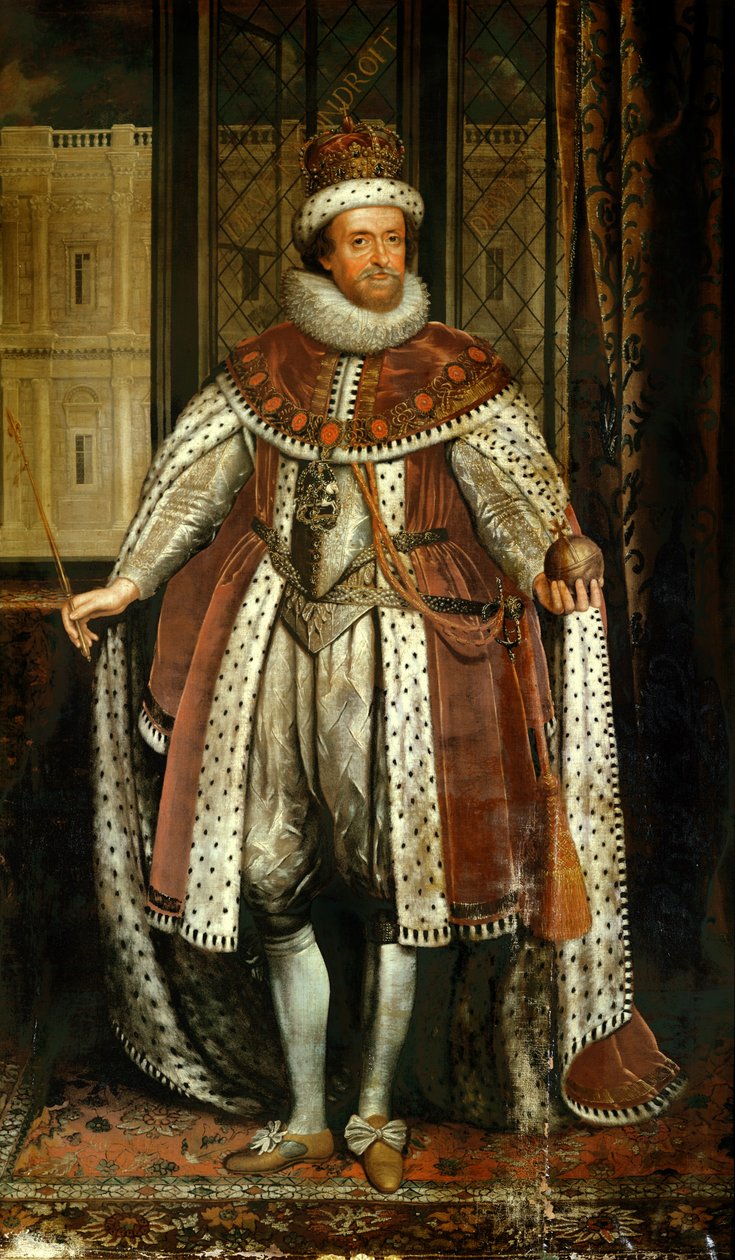 Kong James I og VI av Skottland (etter Paul van Somer) av John Whitehead Walton
