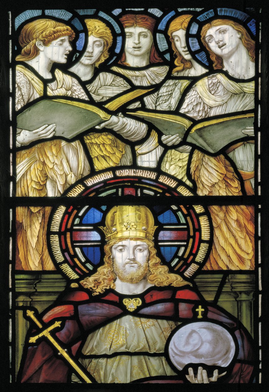 Kristus i Majestet, Te Deum, østvinduet ca. 1888 av John William Brown