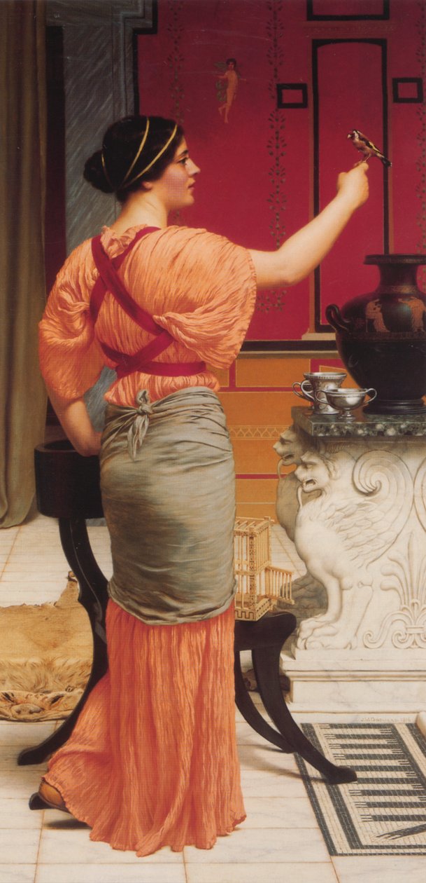 Lesbia med spurven sin av John William Godward