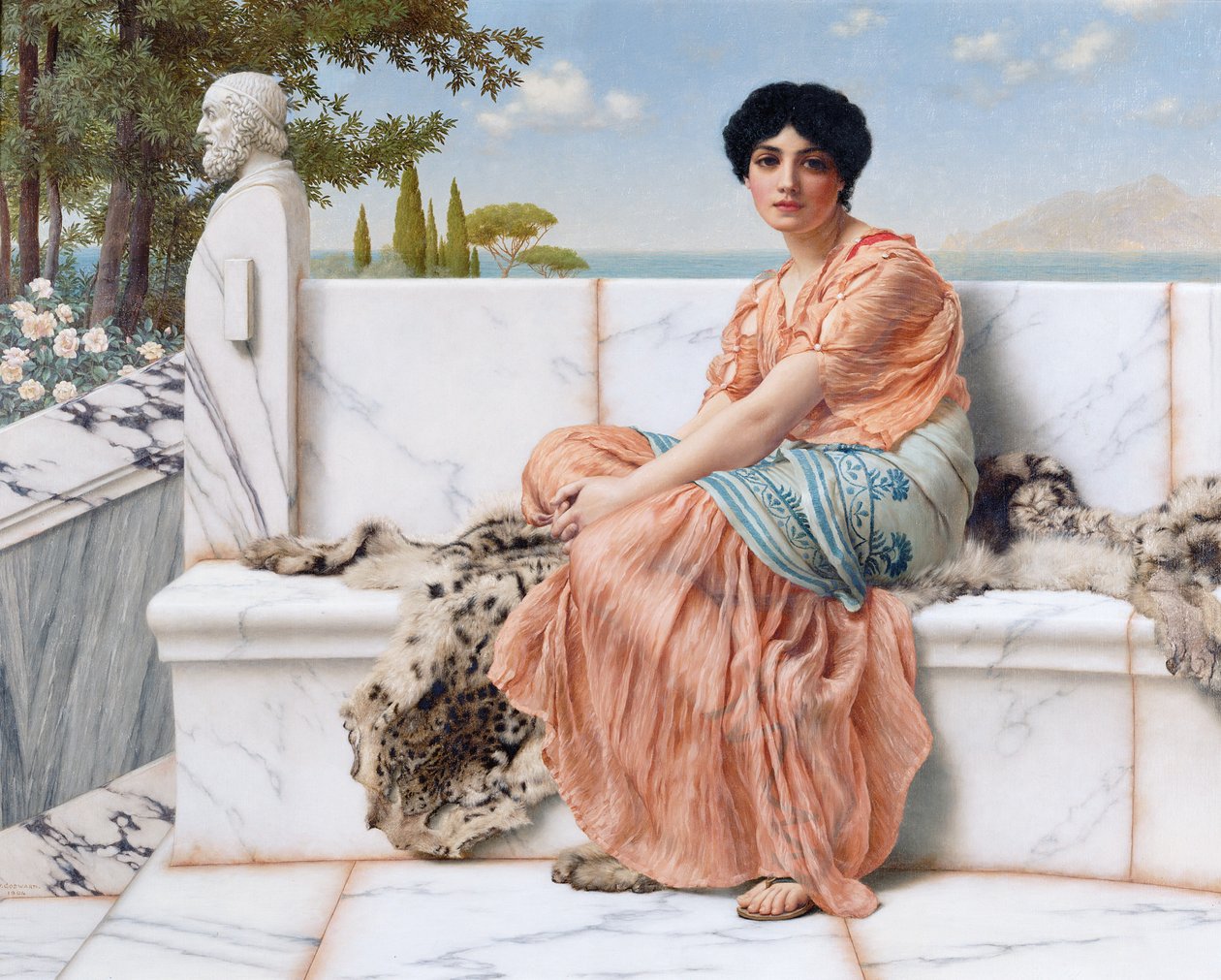 Reverie alias In the Days of Sappho av John William Godward