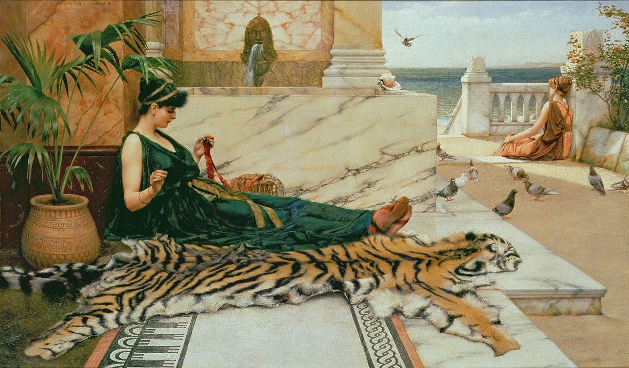 Tigerskinnet, ca. 1895 av John William Godward
