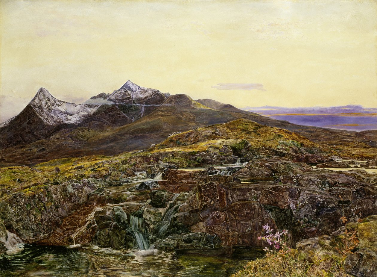 Cuillin Ridge, Skye fra Sligachan, olje på lerret fra 1800-tallet) av John William Inchbold
