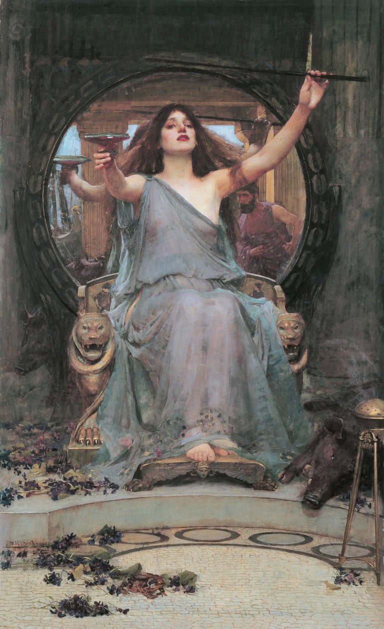Circe som tilbyr cupen til Odysseus av John William Waterhouse