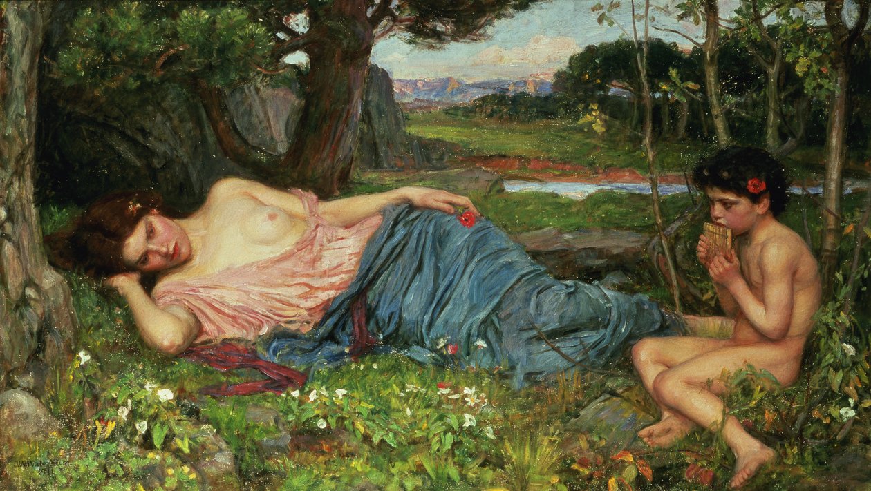 Lytt til my Sweet Pipings, 1911 av John William Waterhouse