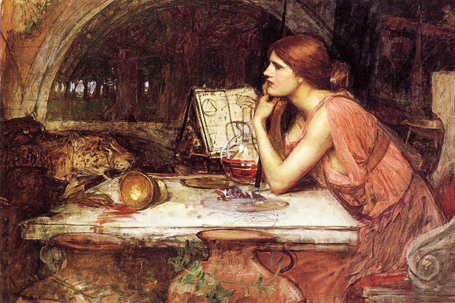 Skisse av Circe av John William Waterhouse
