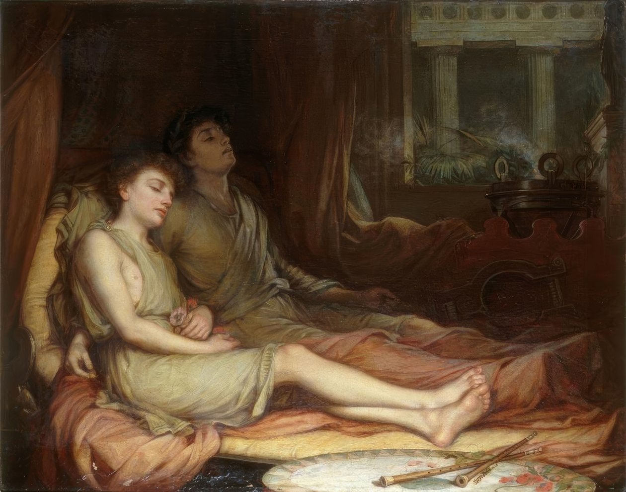 Søvn og hans halvbrors død av John William Waterhouse