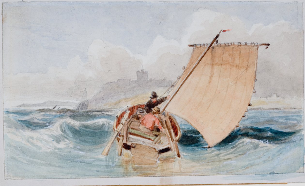 A Coble off Bamburgh (kroppsfarge) av John Wilson Carmichael