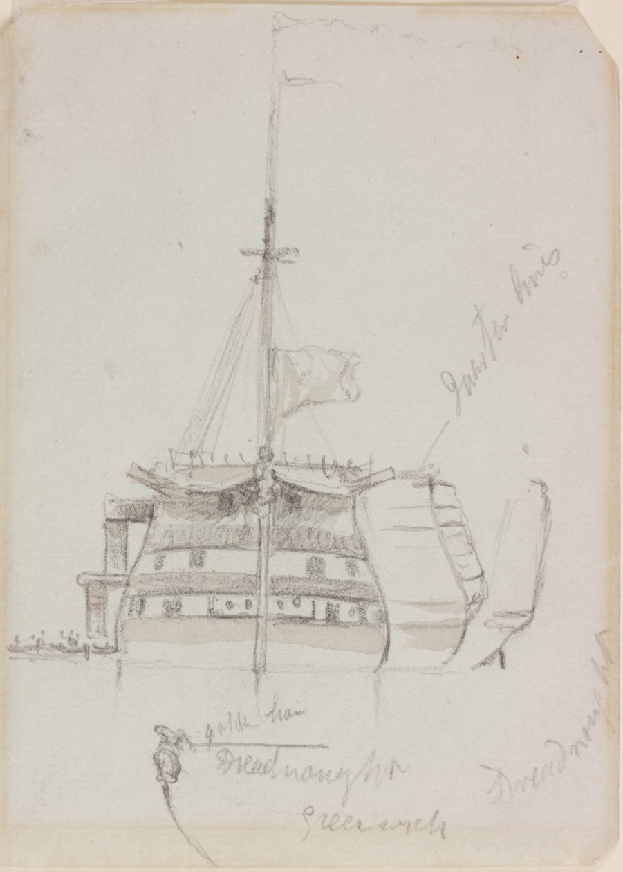 Dreadnought (blekk (brun) og blyant på papir) av John Wilson Carmichael