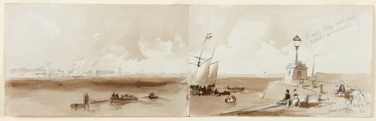 Liverpool (blyant og akvarell på papir (to stykker)) av John Wilson Carmichael