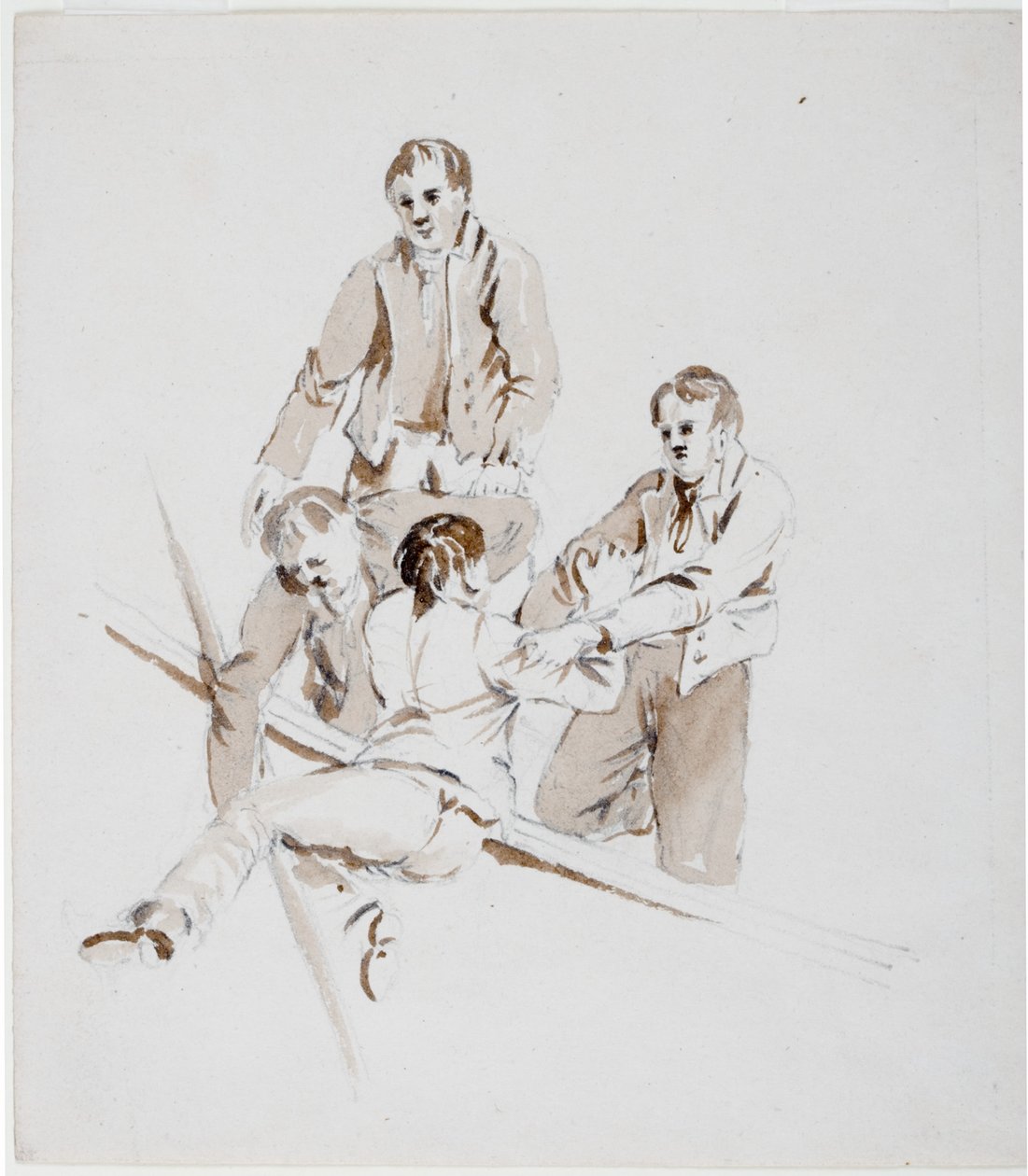 Study of Sailors (blyant og akvarell på papir) av John Wilson Carmichael