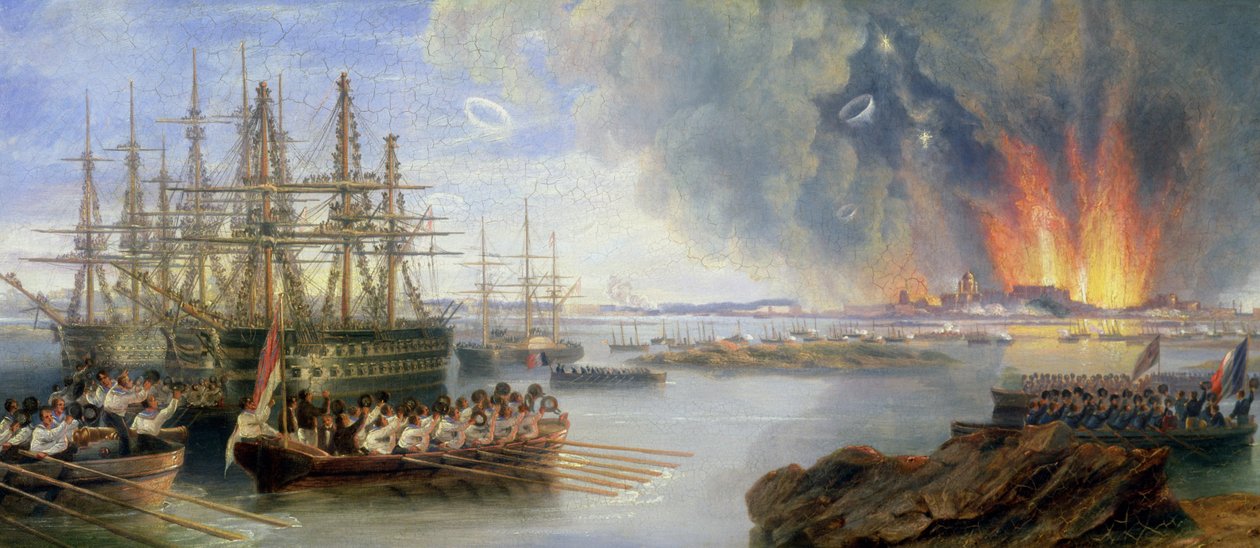 Bombardementet av Sebastopol, 1858 av John Wilson Carmichael