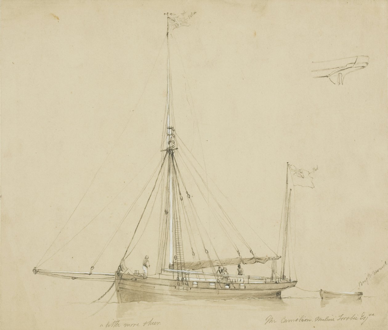 Kameleonen, Thaline Sosie Esq. (blyant og akvarell på papir) av John Wilson Carmichael