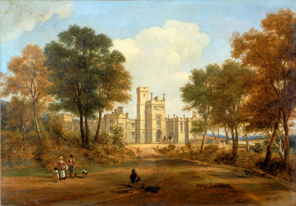Inngangen til Beaufront Castle, 1845 av John Wilson Carmichael