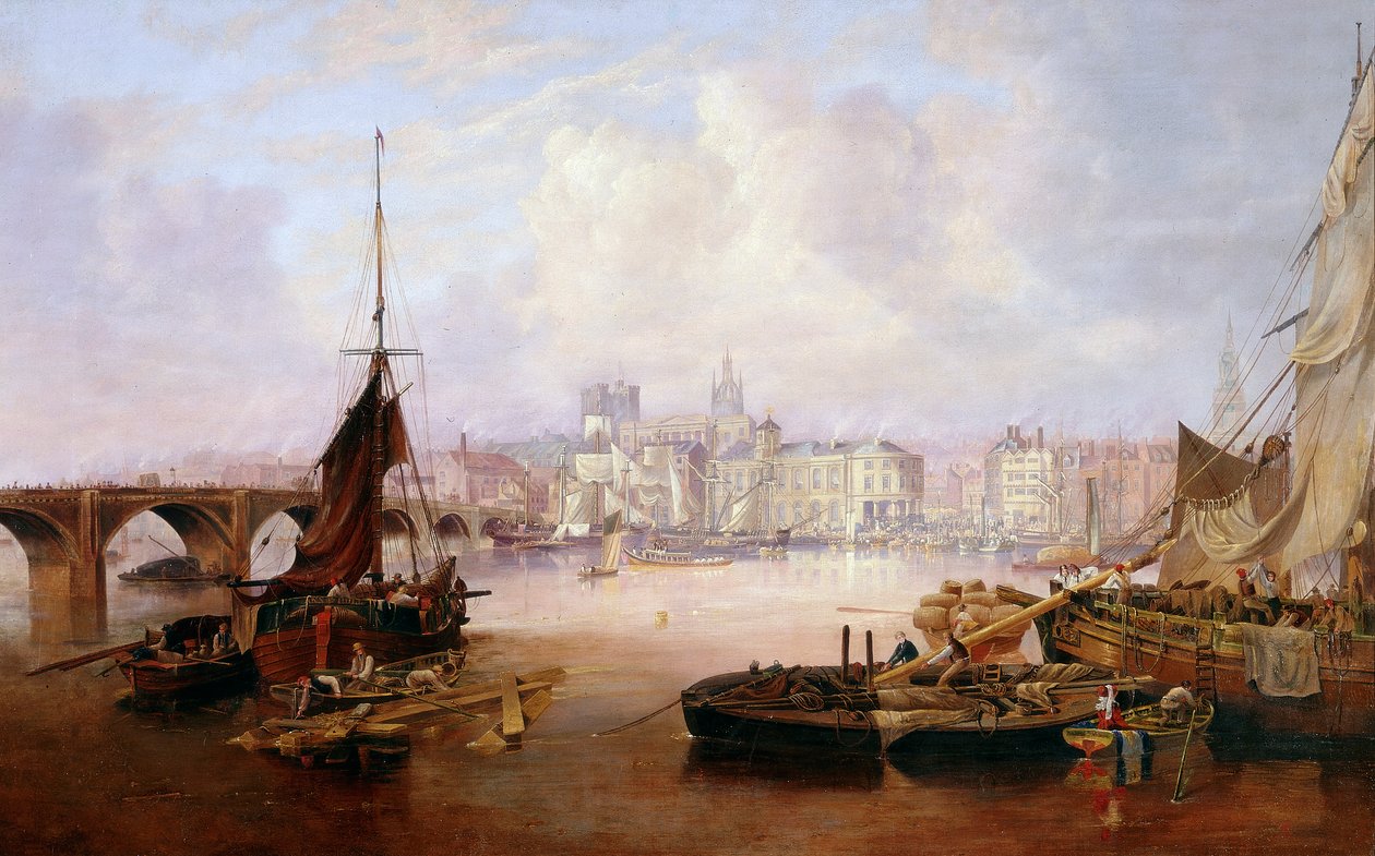 Ordførerens lekter på Tyne, 1828 av John Wilson Carmichael