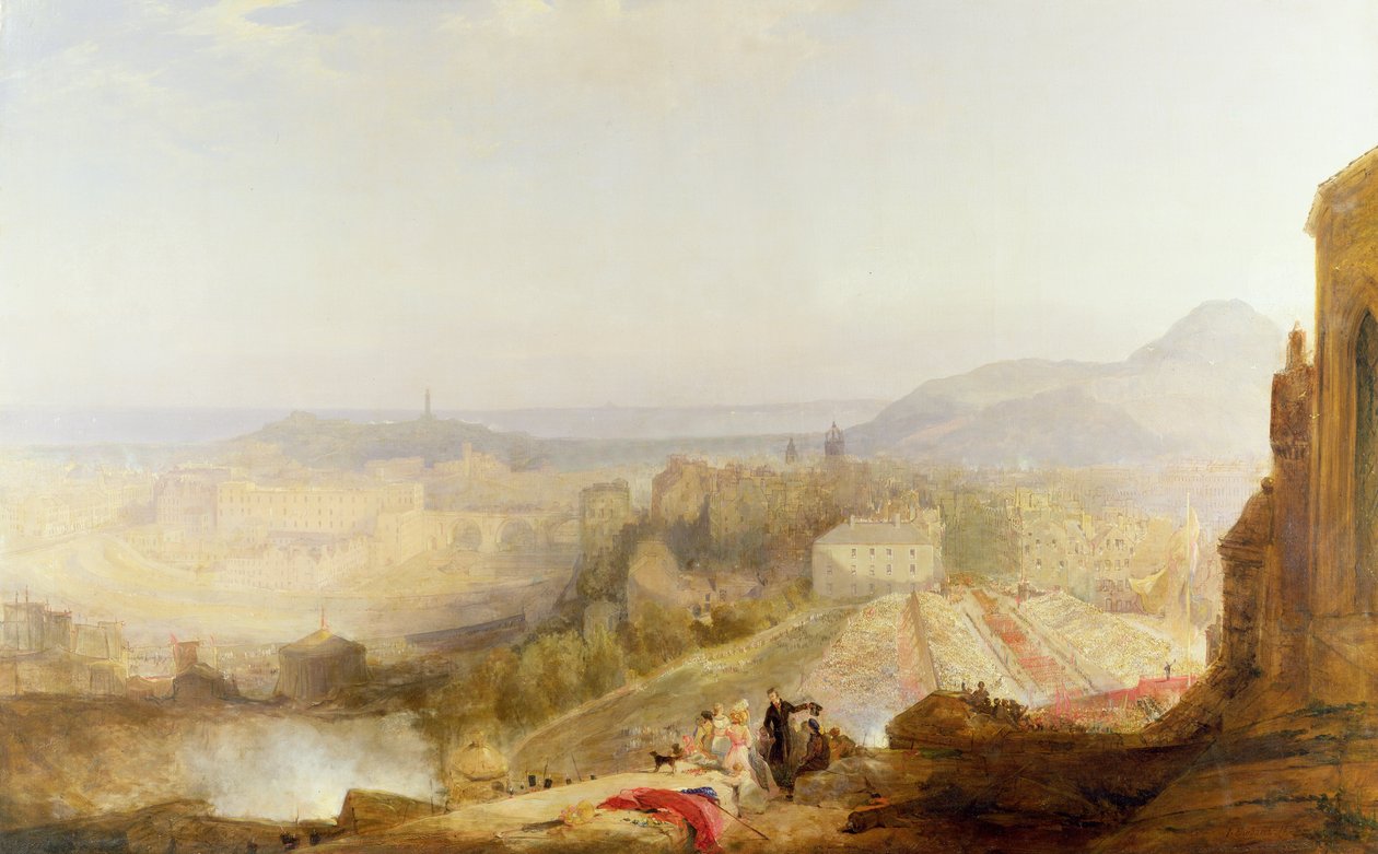 En militær gjennomgang i anledning besøket av George IV i Edinburgh, 1823 av John Wilson Ewbank